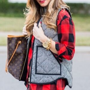 J. Crew Gray Herringbone Vest